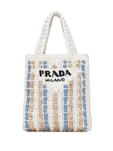 Prada Pre-Owned 2016-2023 Beaded Raffia Logo tote 