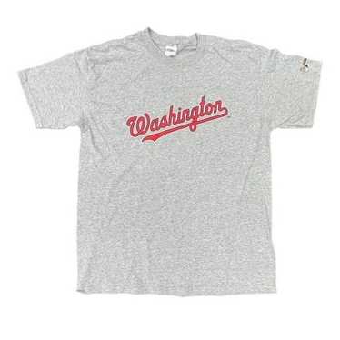Y2K Gray Washington Nationals Minimalist T-Shirt S