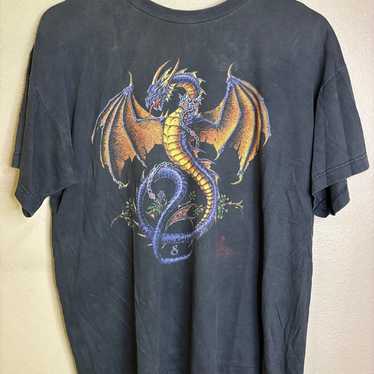 VINTAGE 90s Dragon Shirt Black Alchemy Gothic Wyve