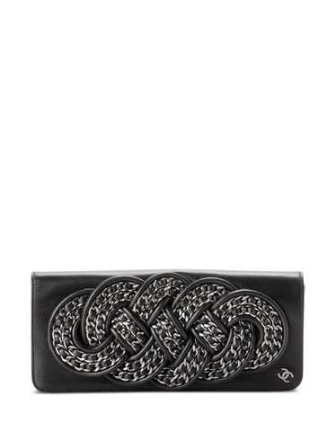 CHANEL Pre-Owned 2008 chain-link leather clutch ba