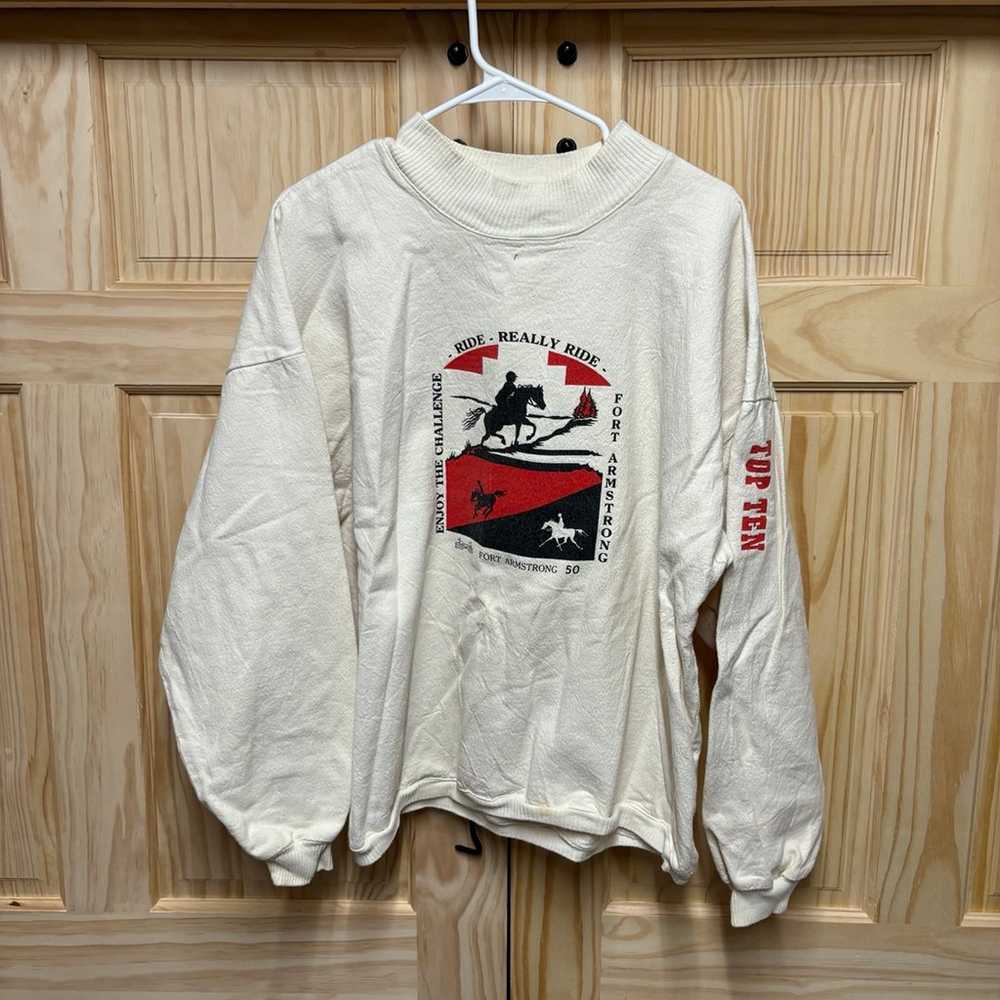 Vintage 1990s Horse Riding Fort Armstrong Sweatsh… - image 1