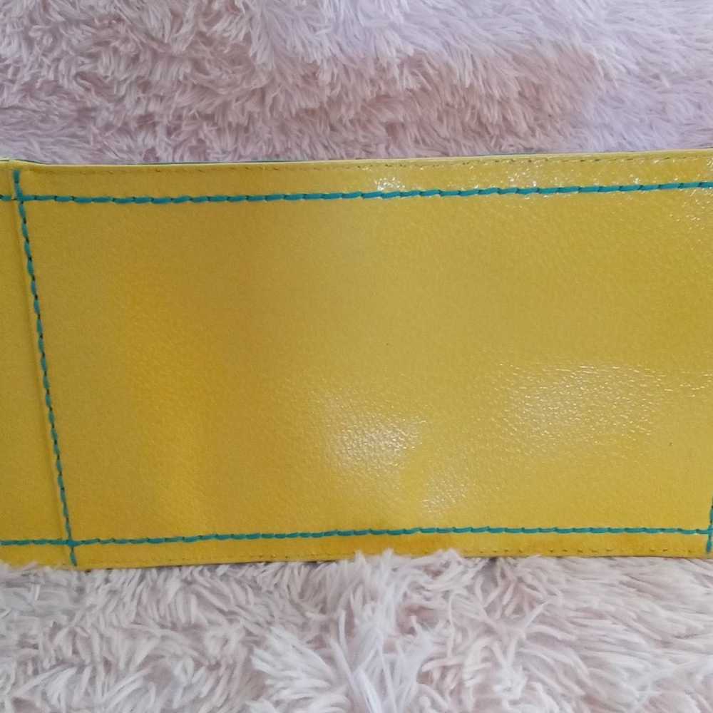 Antonio Melani Yellow/Teal Blue Shoulder Handbag - image 4