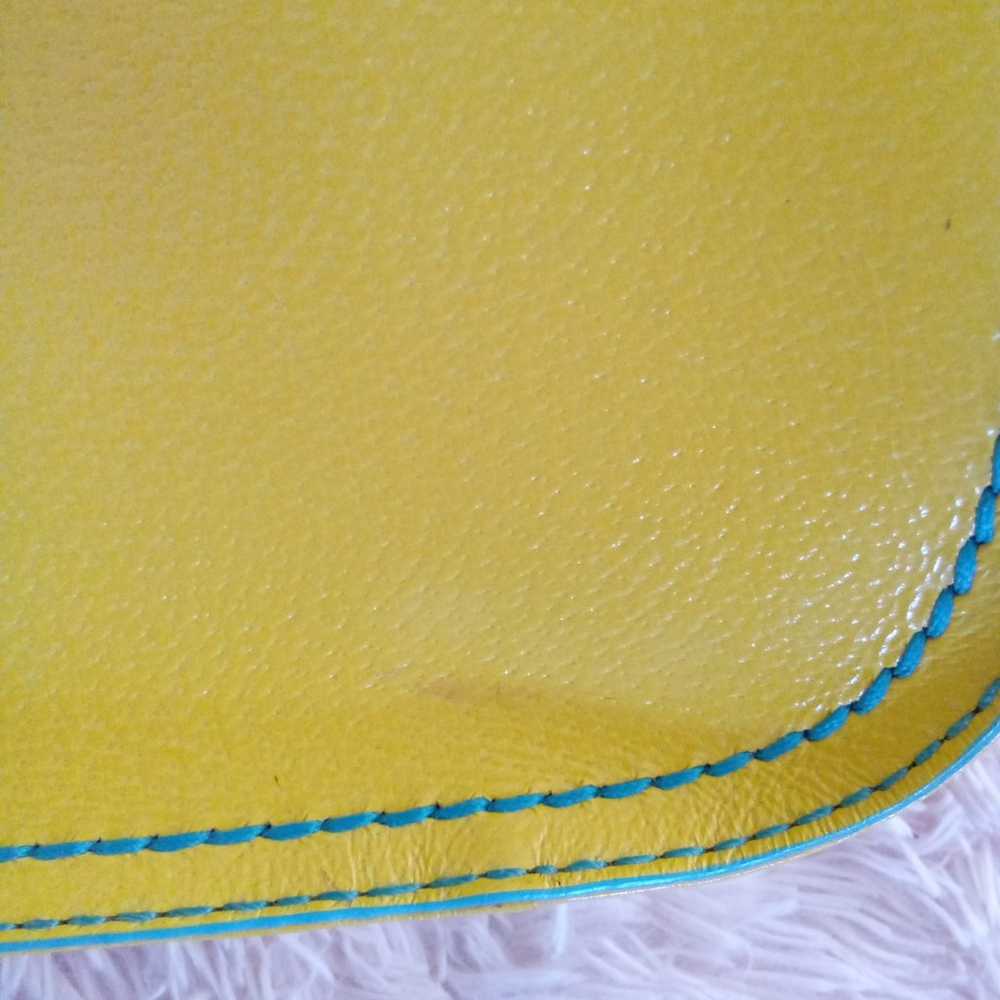 Antonio Melani Yellow/Teal Blue Shoulder Handbag - image 7