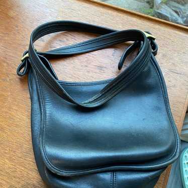 Vintage Coach bag black leather AUTHENTIC