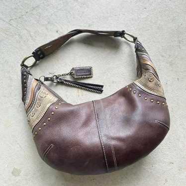 Vintage Y2K Coach Brown Leather Big Croissant Sho… - image 1