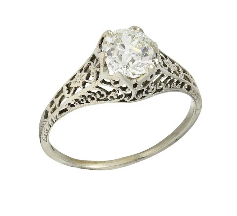 Art Deco 1.10 Carat Diamond 18 Karat White Gold A… - image 9