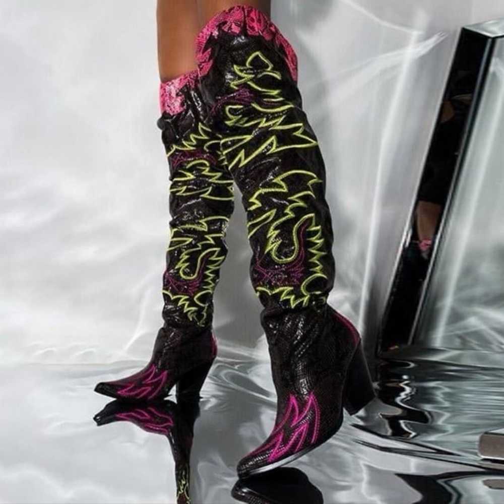 Cape Robbin Atomic Love Bandit Neon Cowgirl Boots - image 2