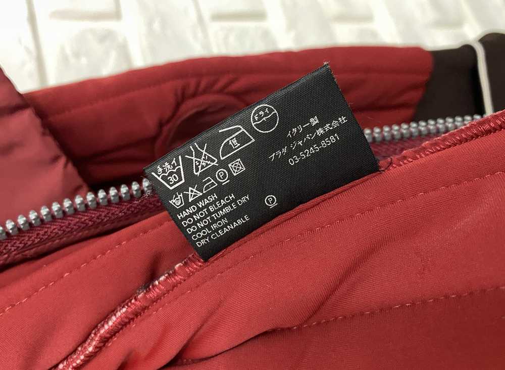 Prada × Vintage Prada Nylon Jacket Scarf Dark Red… - image 11