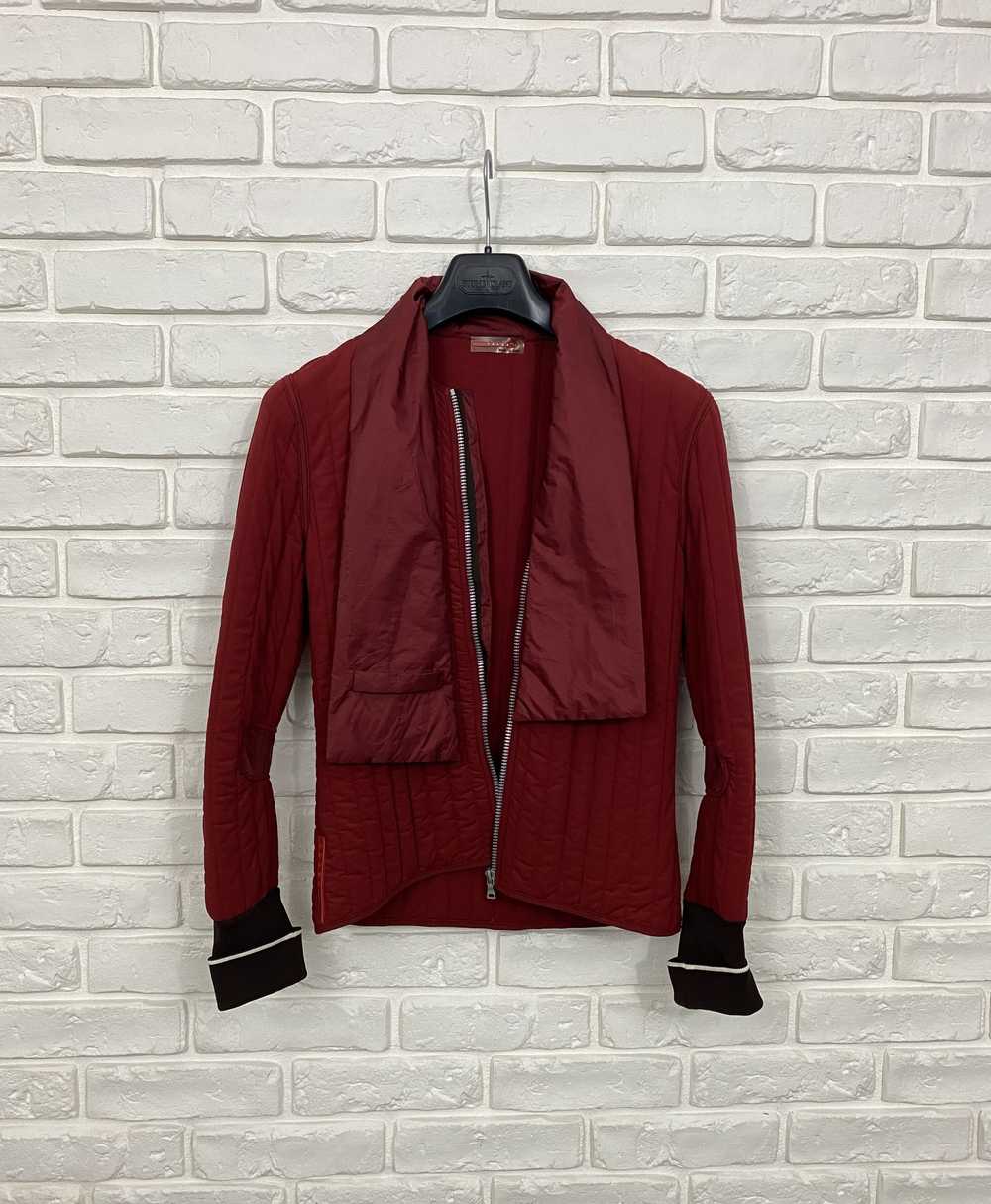 Prada × Vintage Prada Nylon Jacket Scarf Dark Red… - image 1