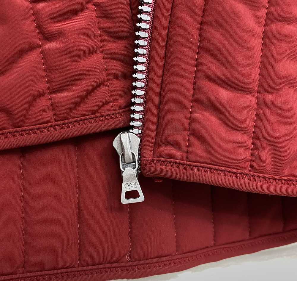 Prada × Vintage Prada Nylon Jacket Scarf Dark Red… - image 4
