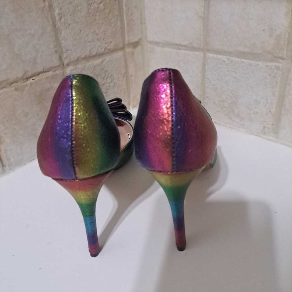 Betsey Johnson Rainbow Colors high heels size 7 - image 4