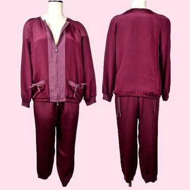 St. John Couture 90s Y2K St John Track Suit | Silk