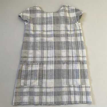Eileen Fisher System Dress Small Grey Plaid Gingha