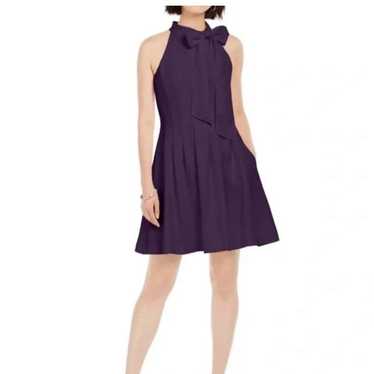Vince Camuto Bow-Neck Fit & Flare Dress Purple 12