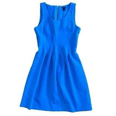 J Crew Solid Blue Sleeveless Pleated Dress 2