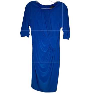 Adrianna Papell Ruching Mini Dress Size 6 Blue Hal