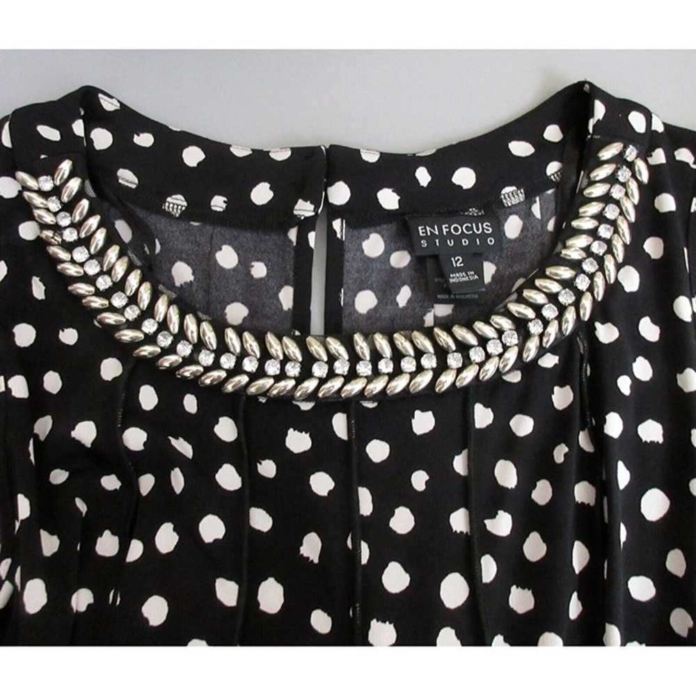 En Focus Studio Dress Size 12 Polka Dot Sleeveles… - image 4