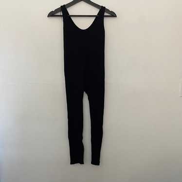 Zara Ribbed Black Workout Jumpsuit