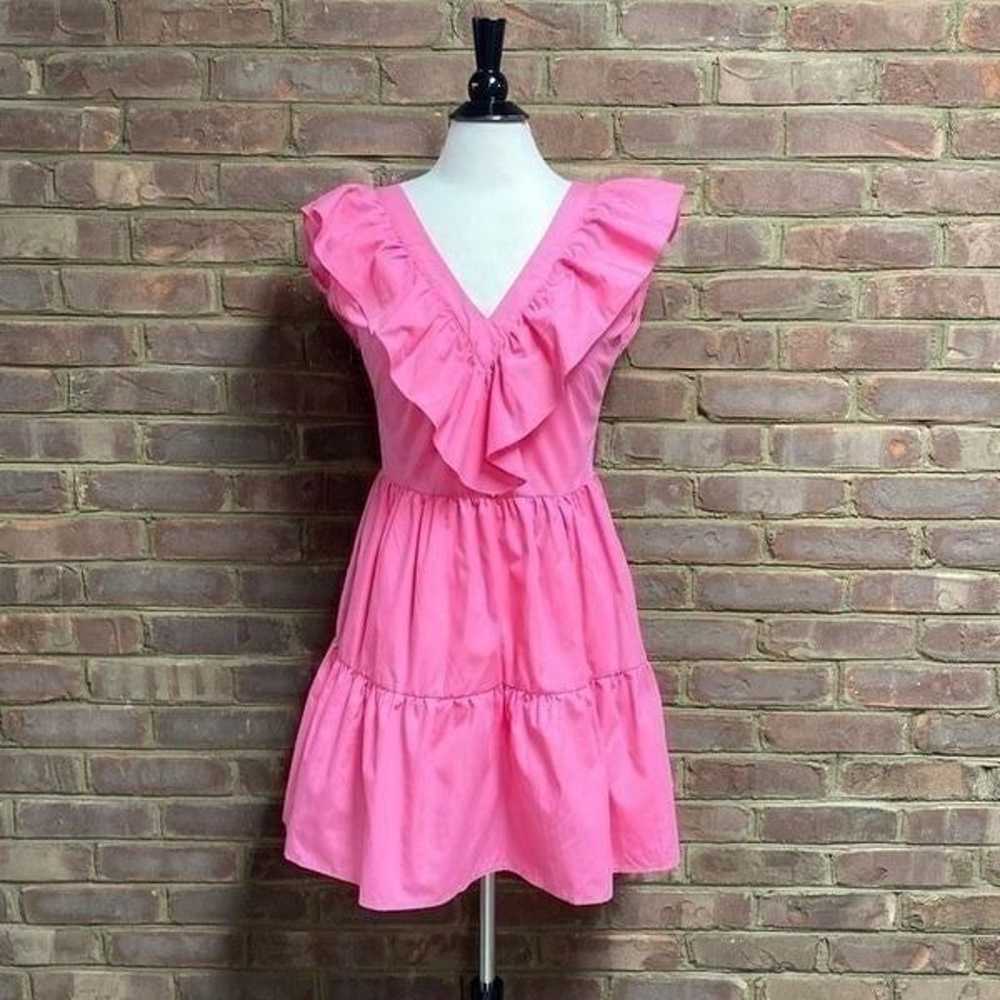 Shein Pink Ruffle Neck Sleeveless Dress Size Medi… - image 1