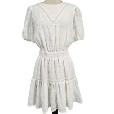 Aura Smocked White Dress Puff Sleeve