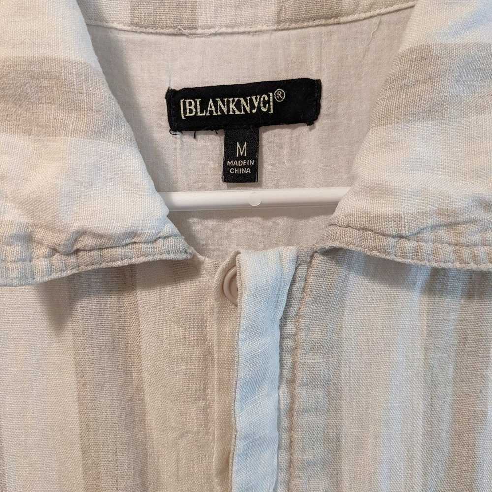 Blank NYC Off-White Striped 100% Linen Romper - image 10