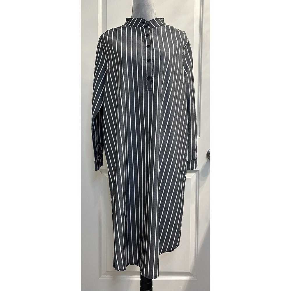 NWOT Cozinen BLACK Striped Maxi Oversized Shirt D… - image 2