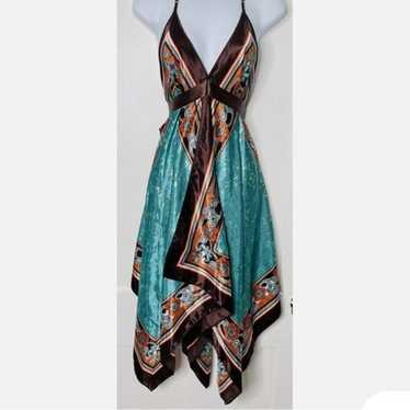 Vintage Avon Handkerchief Midi Dress L/XL Y2K Flo… - image 1