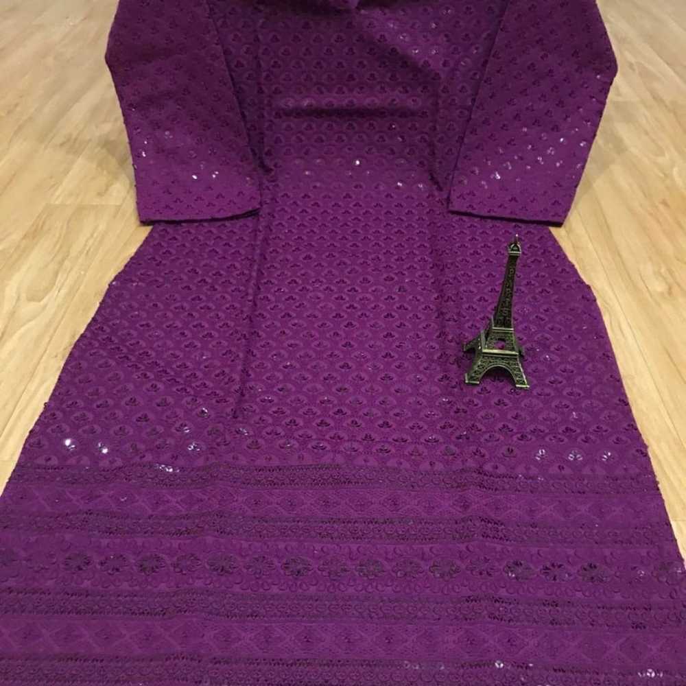 Chikankari sequin cotton kurta - image 1