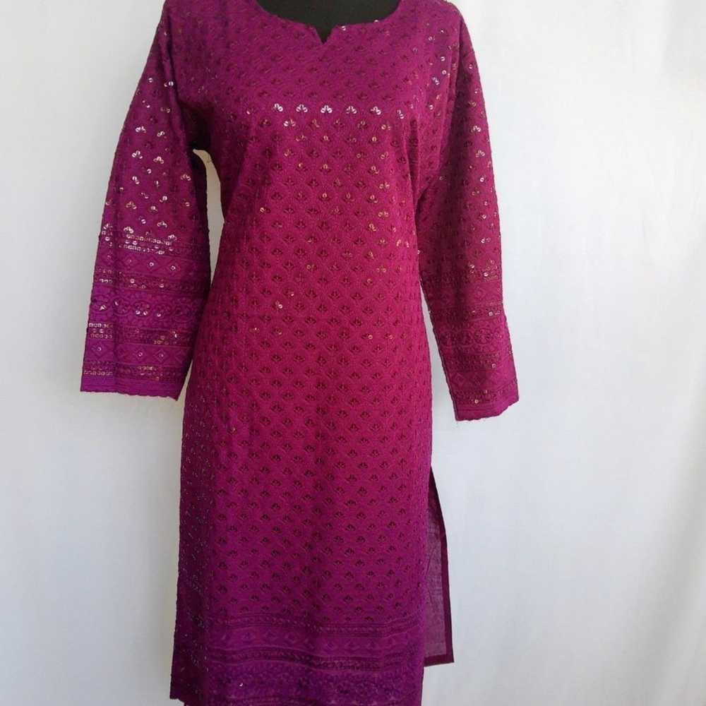 Chikankari sequin cotton kurta - image 2