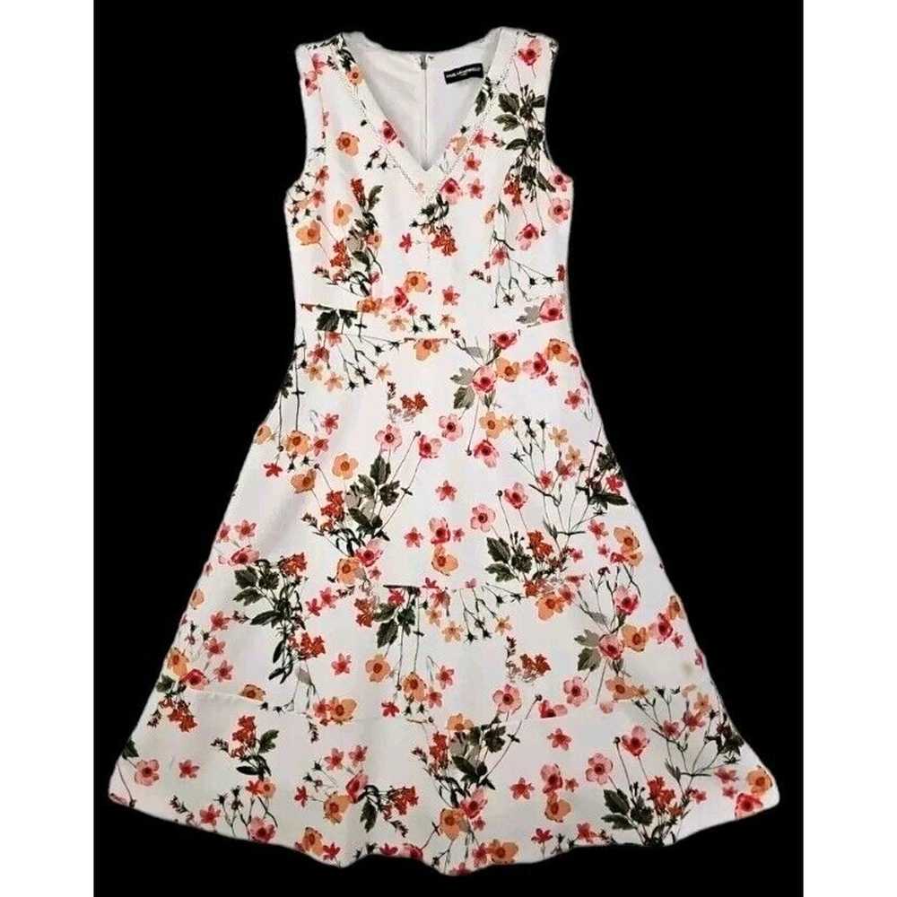 Karl Lagerfeld ~Woman Size 6~ White/Red Floral Fi… - image 5