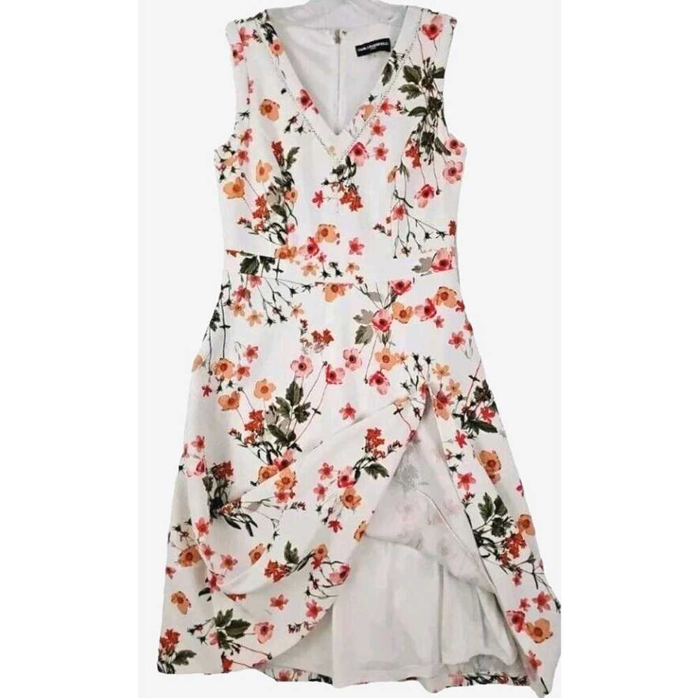 Karl Lagerfeld ~Woman Size 6~ White/Red Floral Fi… - image 6