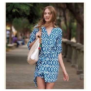 Anthropologie Maeve Ikat Belted Shirtdress Small