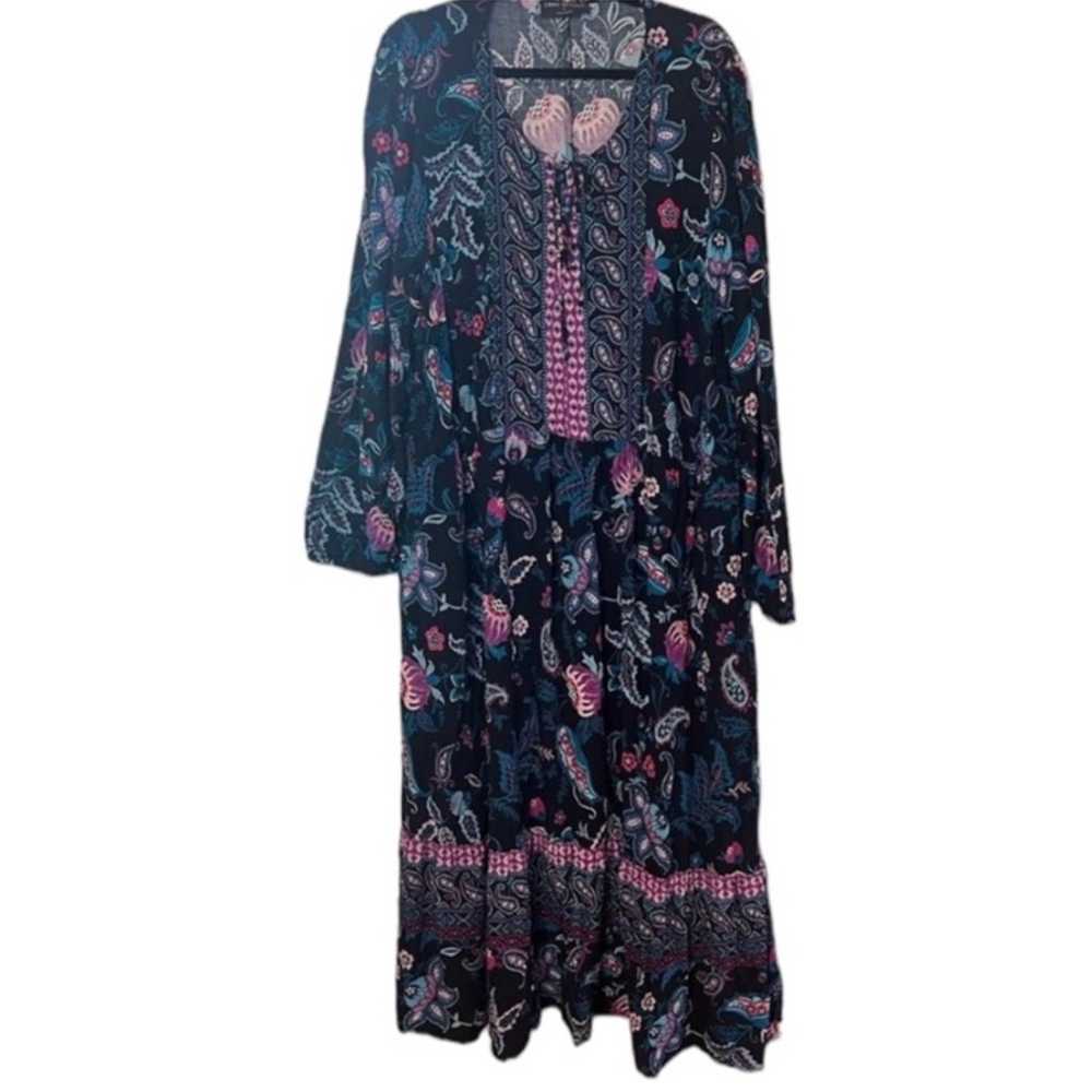 Lane Bryant Long-Sleeve Lace-Up Neck Midi Dress s… - image 4