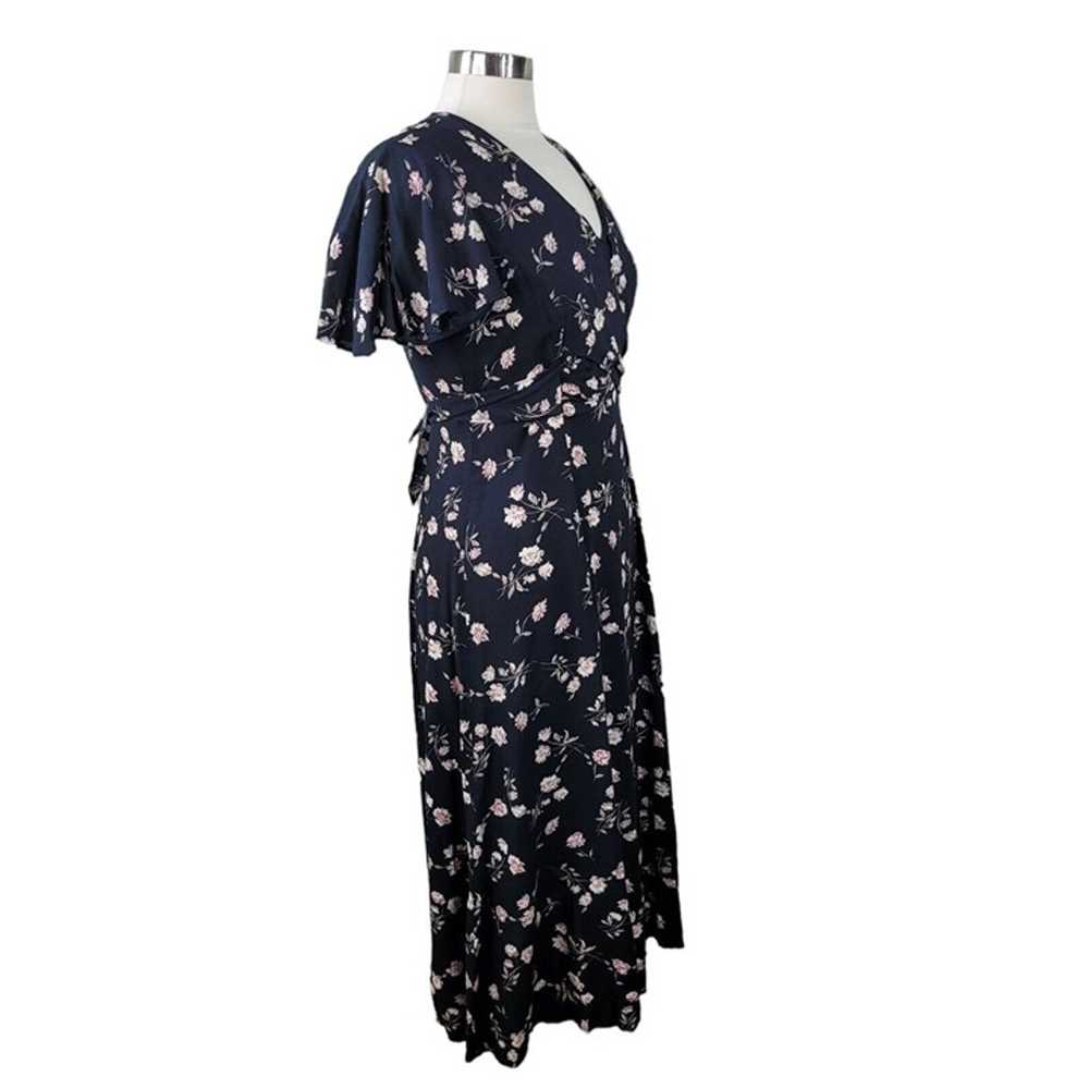 Vintage 90s Shirt Wrap Dress size 4/6 Floral Cott… - image 5