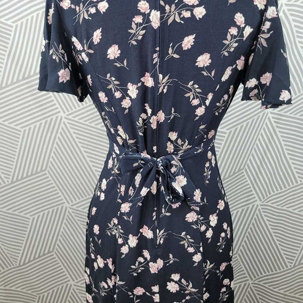 Vintage 90s Shirt Wrap Dress size 4/6 Floral Cott… - image 7