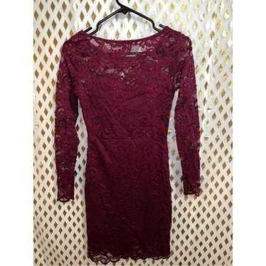 Sexy lace dress burgundy red ￼