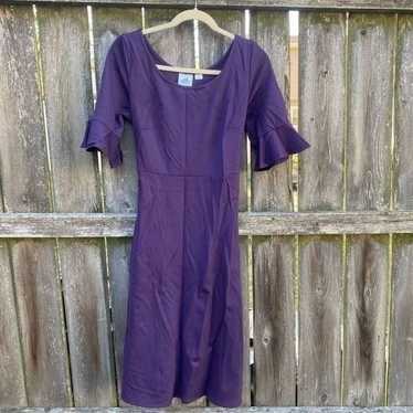 Virginia Dare Deep Purple Ruffle Sleeve Dress | M