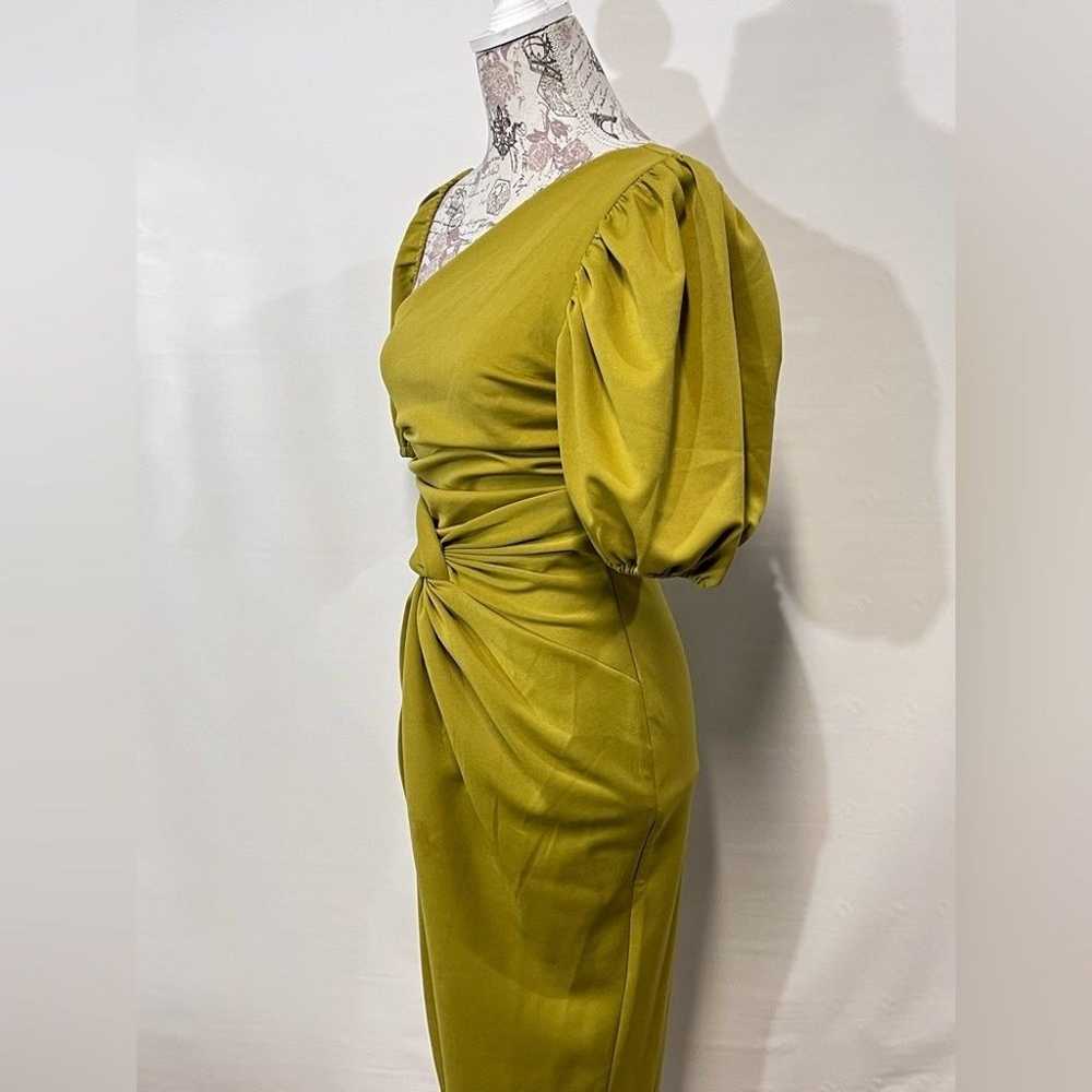 ASOS Green twist front puff sleeve midi dress siz… - image 6