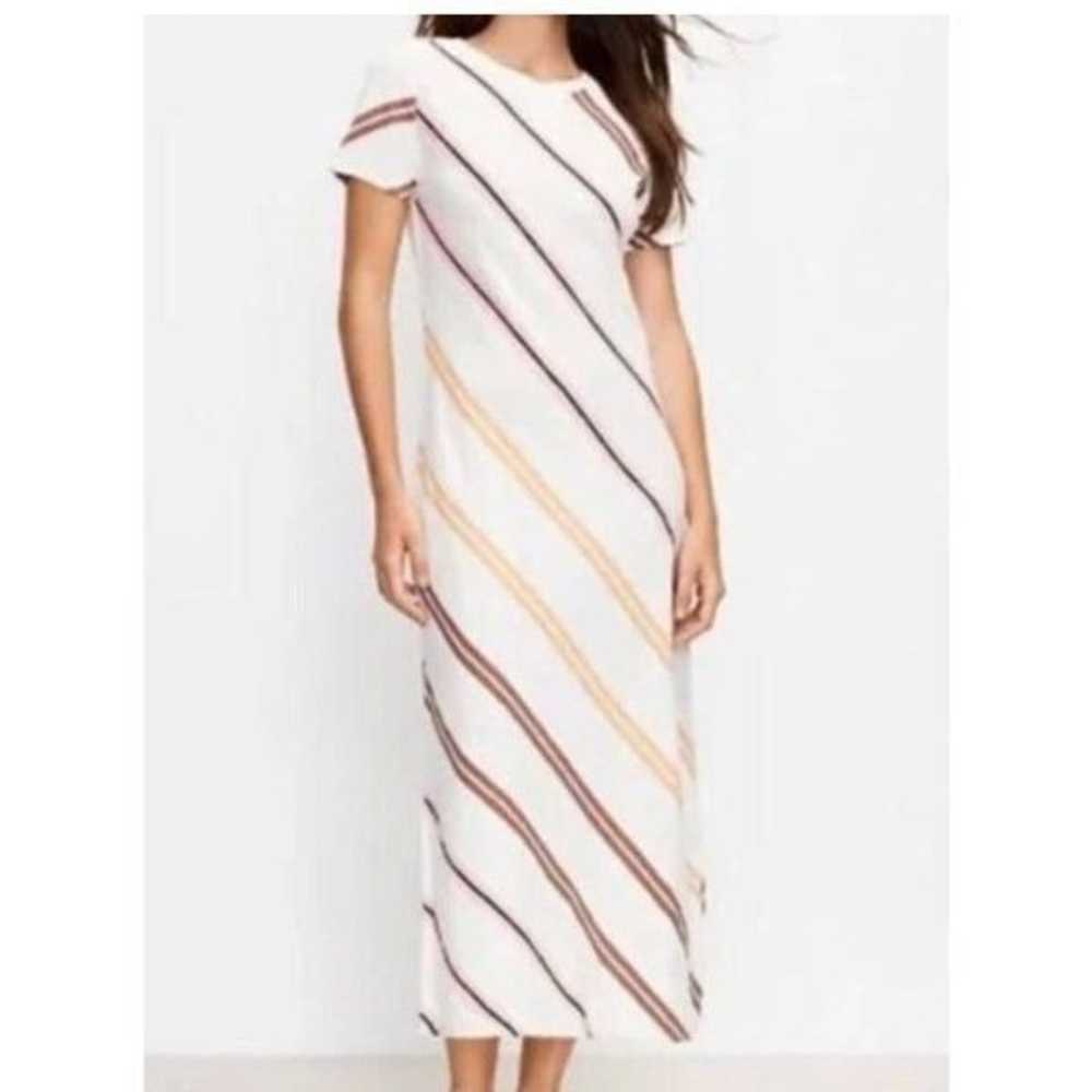 Lou & Grey Slub Knit Midi Dress Cream Stripe size… - image 1