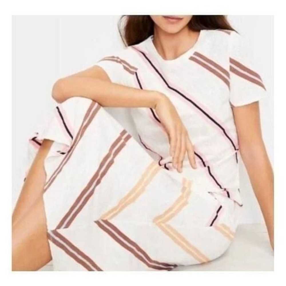 Lou & Grey Slub Knit Midi Dress Cream Stripe size… - image 3