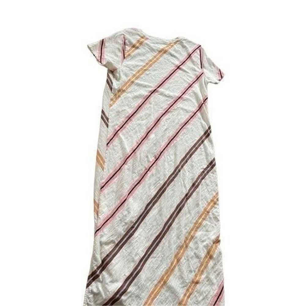 Lou & Grey Slub Knit Midi Dress Cream Stripe size… - image 4