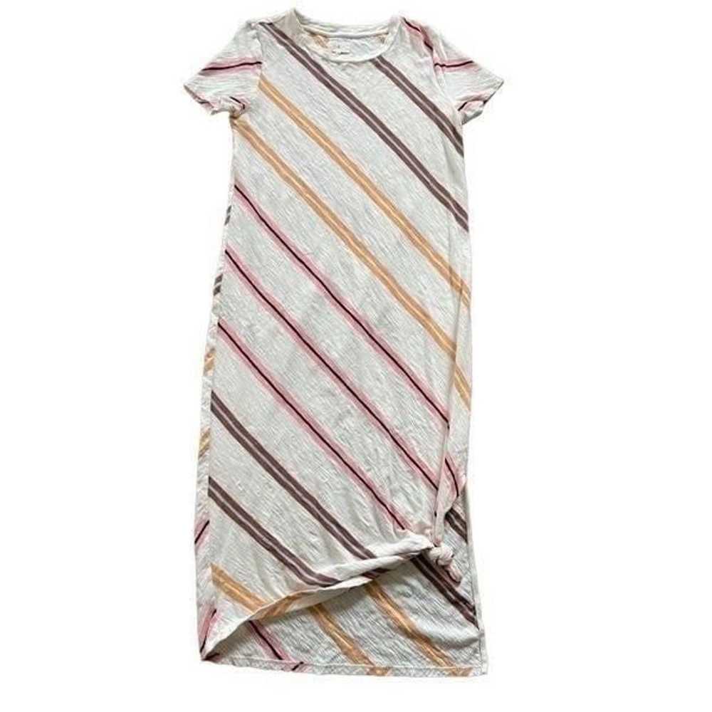 Lou & Grey Slub Knit Midi Dress Cream Stripe size… - image 6