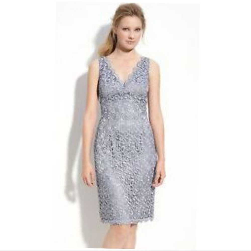 Adrianna Papell Pewter Cocktail Dress Size 10 - image 1