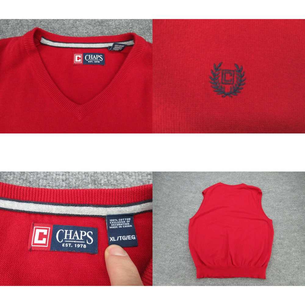 Chaps Ralph Lauren Chaps Sweater Vest Mens XL Red… - image 4