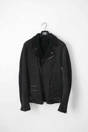 Balmain AW10 shearling perfecto leather jacket