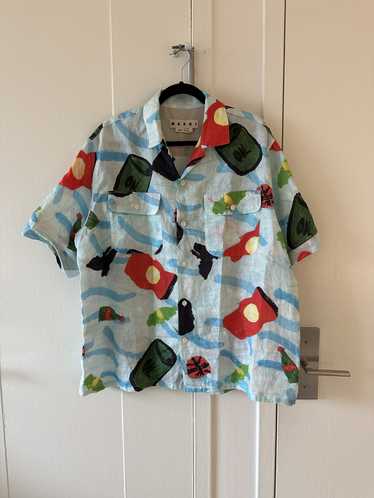 Marni Marni Floral Camp Collar Button Up Shirt
