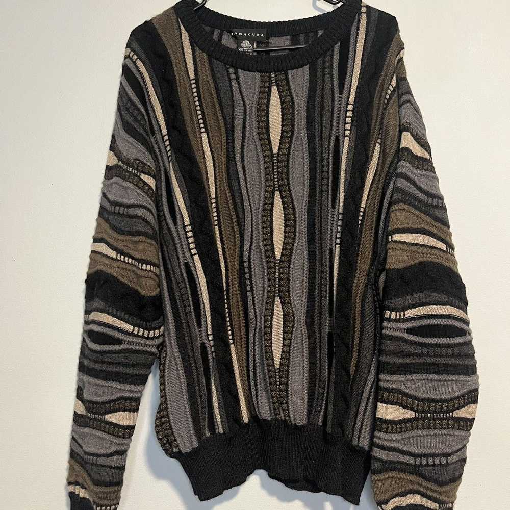 Coogi × Vintage Coogi Style Knit Sweater Brown/Be… - image 1