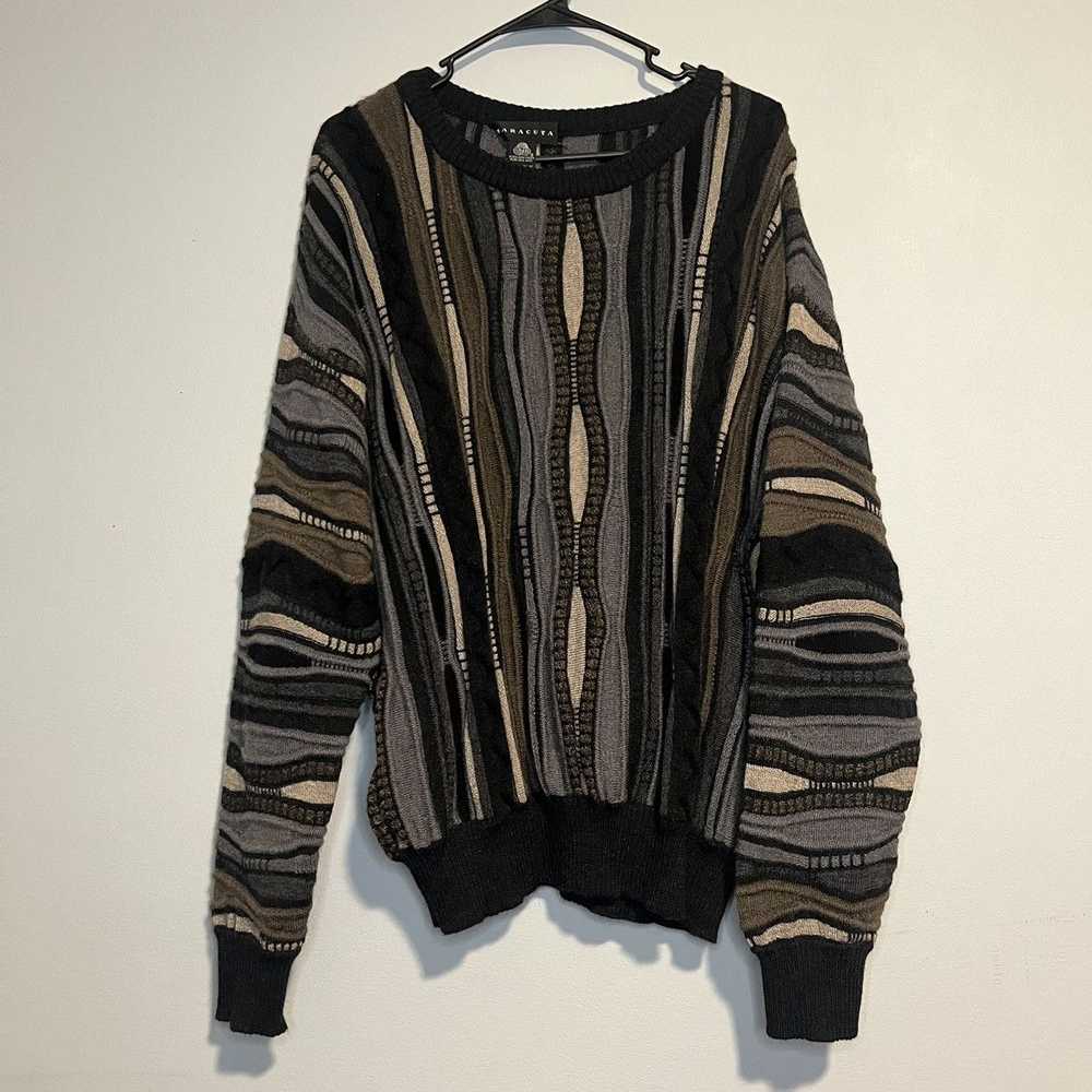Coogi × Vintage Coogi Style Knit Sweater Brown/Be… - image 2
