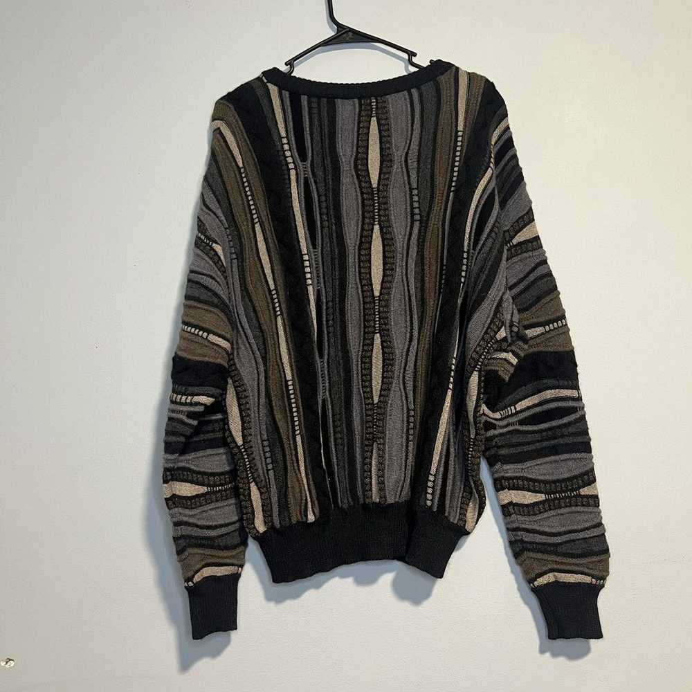 Coogi × Vintage Coogi Style Knit Sweater Brown/Be… - image 3