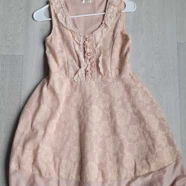 axes femme japanese vintage lolita pink lace dress